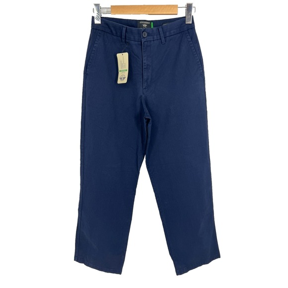 DOCKERS Weekend Chinos Pants Womens Size 29 High Straight Fit Navy NWT - Picture 1 of 11